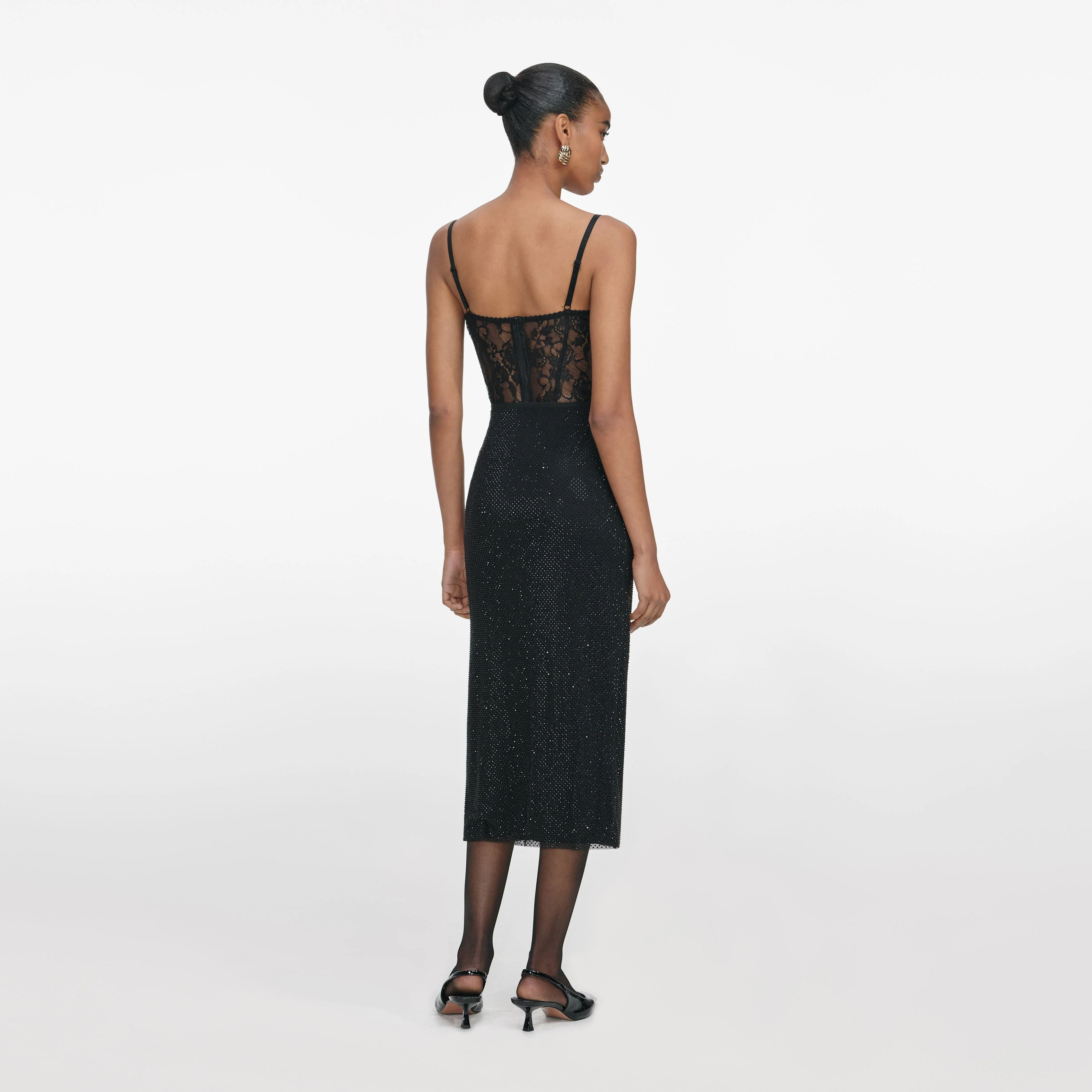 Black Lace Strappy Top - Image 3